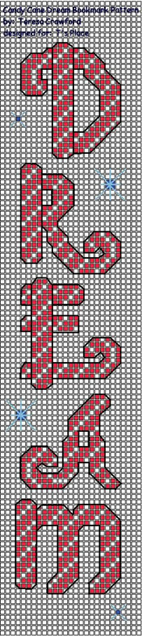 Candy Cane Dream Bookmark Pattern